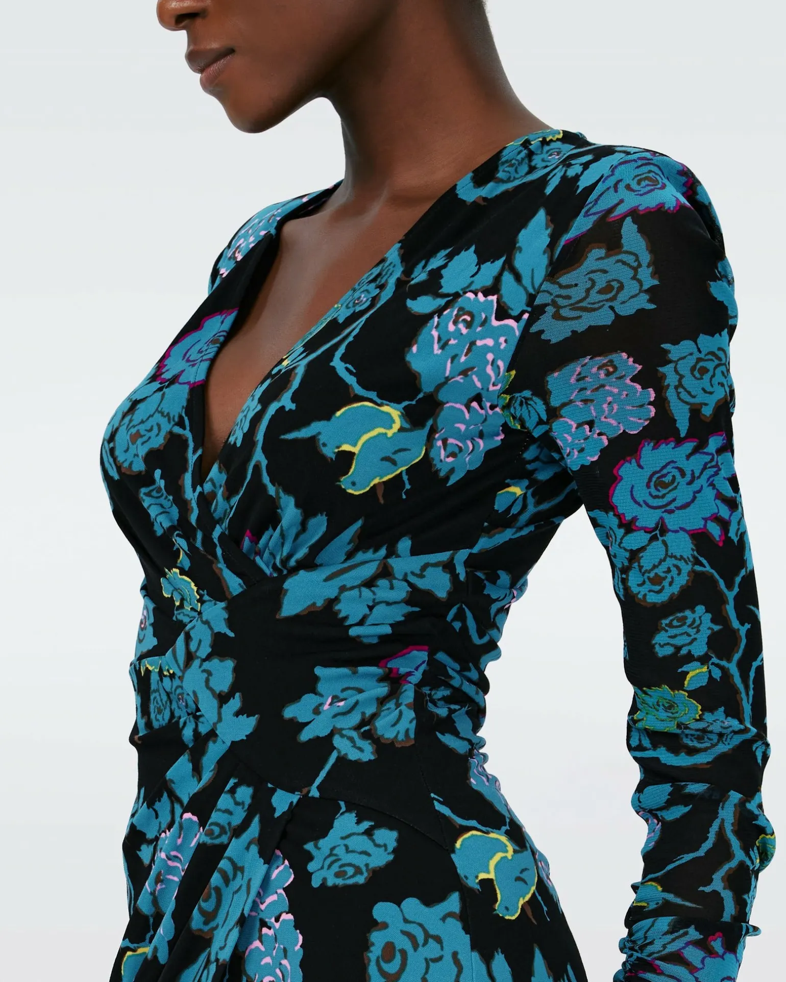 Dvf Nevine Dress In China Vine Blk/China Vine Blk