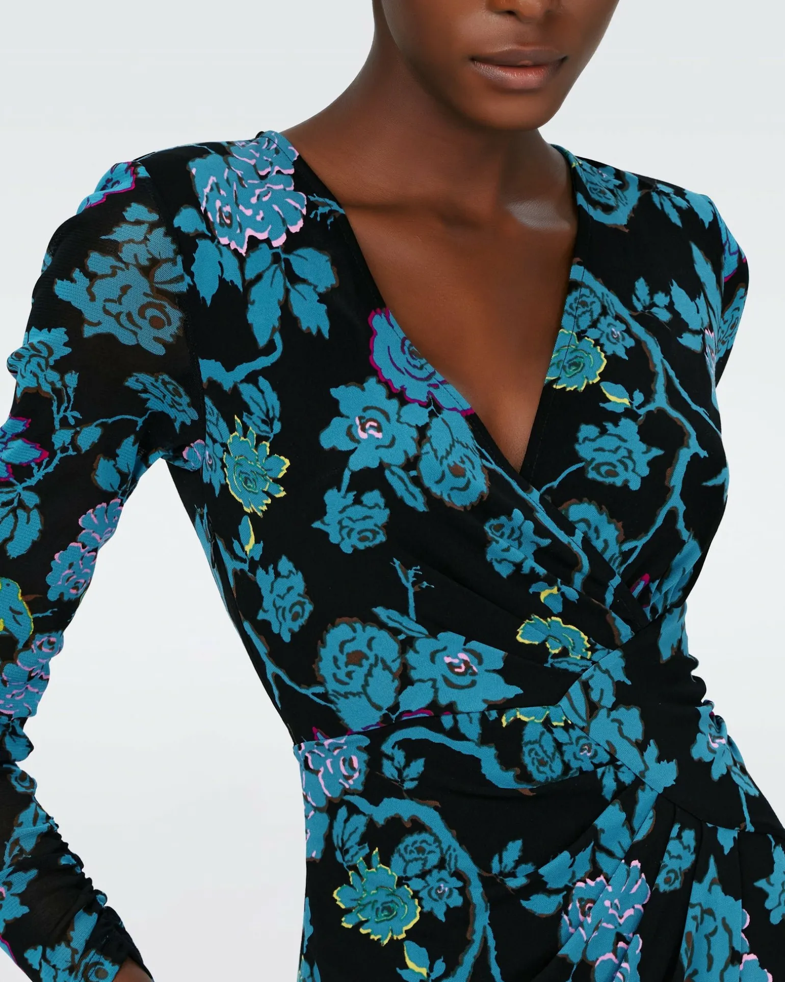 Dvf Nevine Dress In China Vine Blk/China Vine Blk