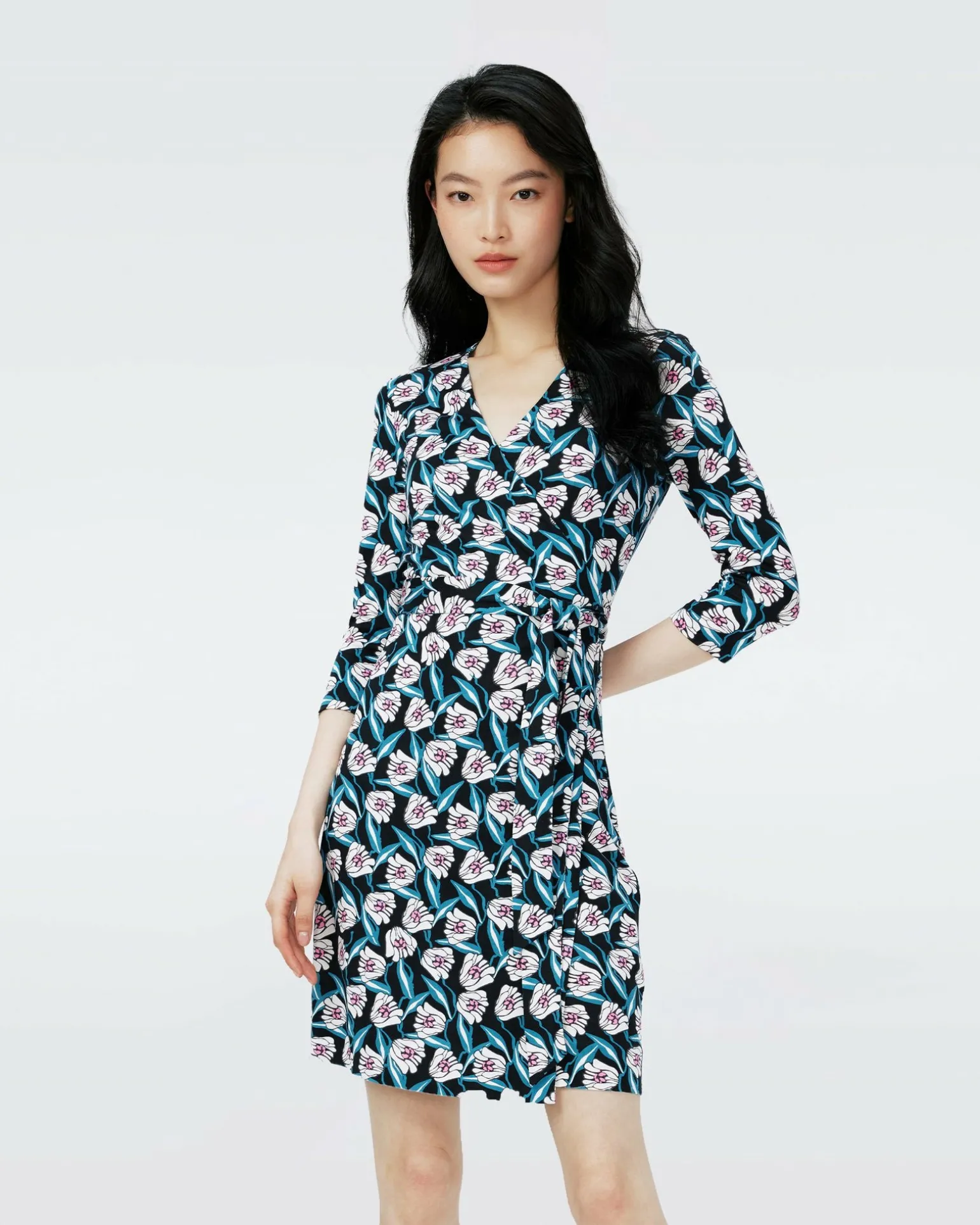 Dvf New Julian Two Dress In Fortune Vine Ivory