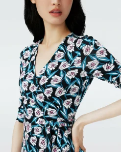 Dvf New Julian Two Dress In Fortune Vine Ivory