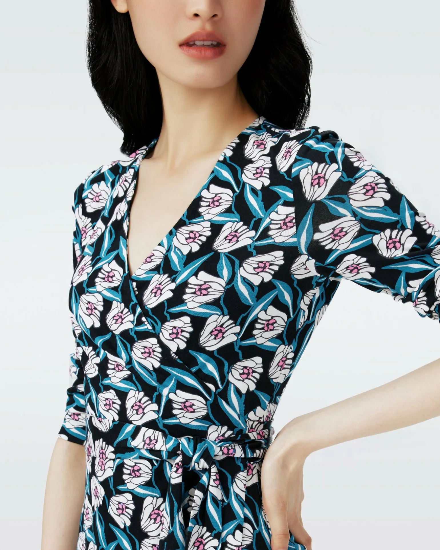 Dvf New Julian Two Dress In Fortune Vine Ivory