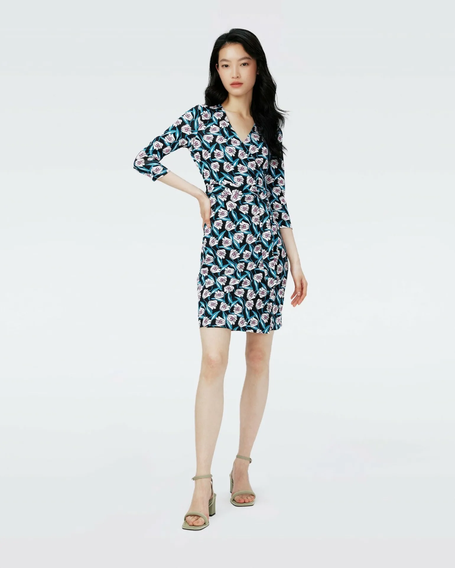 Dvf New Julian Two Dress In Fortune Vine Ivory