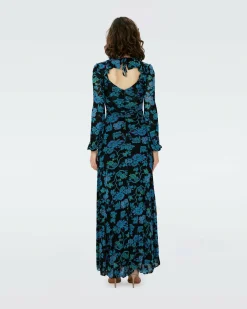 Dvf Sean Dress In China Vine Blk Med