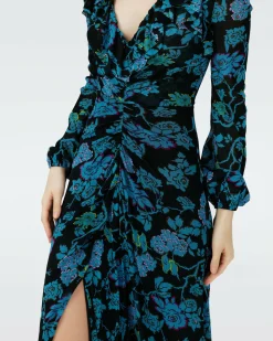 Dvf Sean Dress In China Vine Blk Med