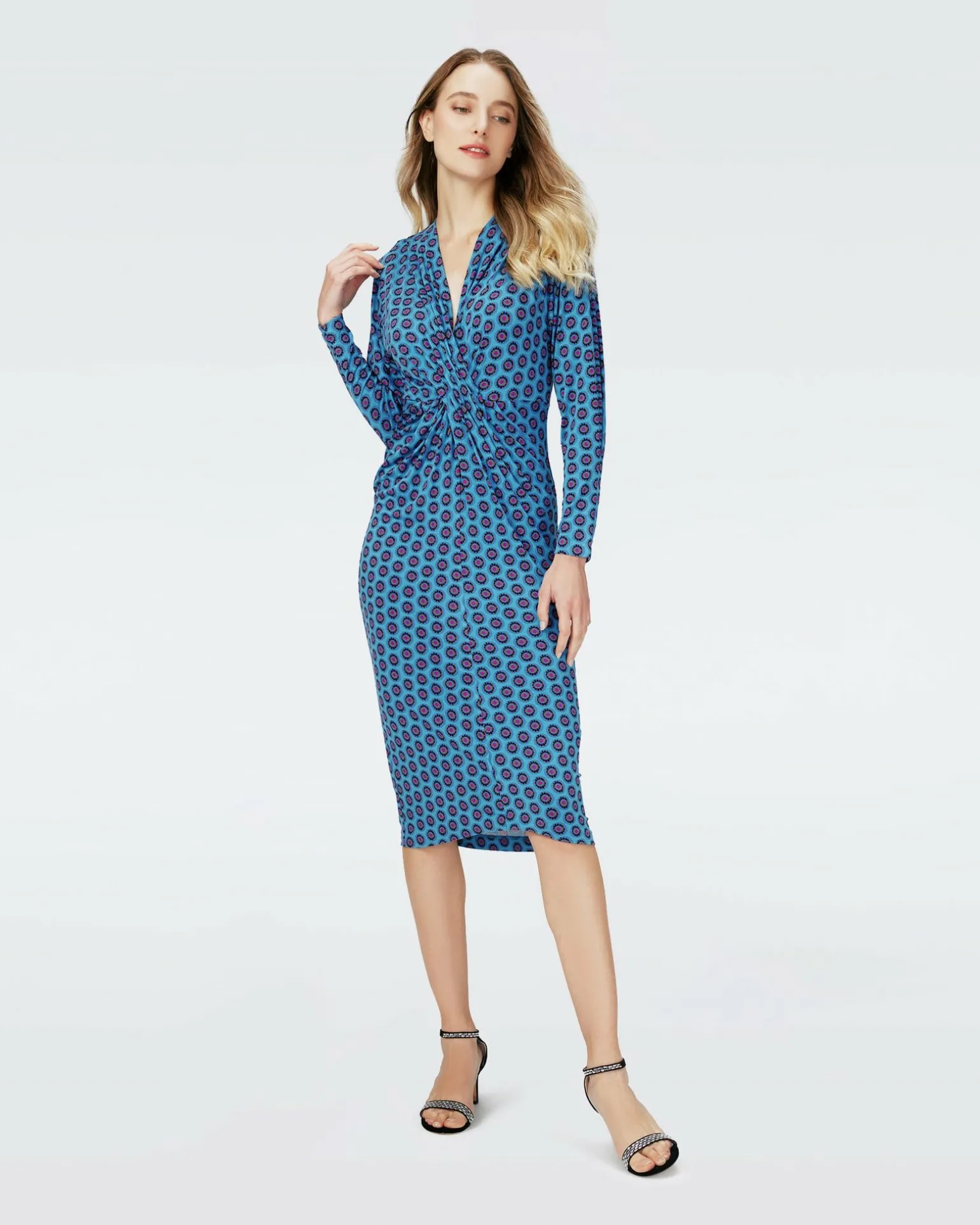 Dvf Timothy Dress In Flower Tie Barrier Reef