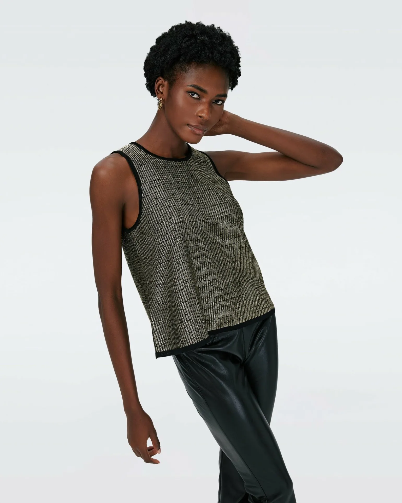 Morgause Metallic Knit Jacquard Top