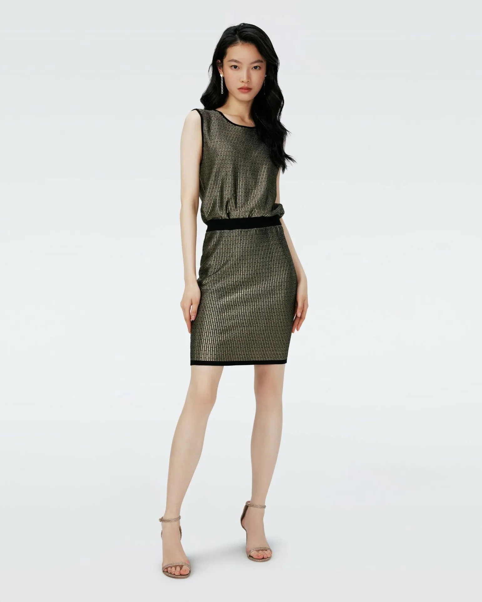 Richie Metallic Knit Jacquard Dress