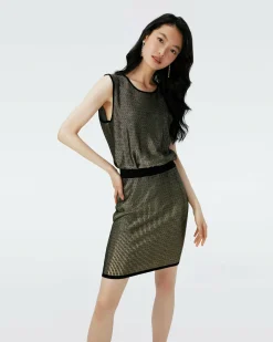 Richie Metallic Knit Jacquard Dress