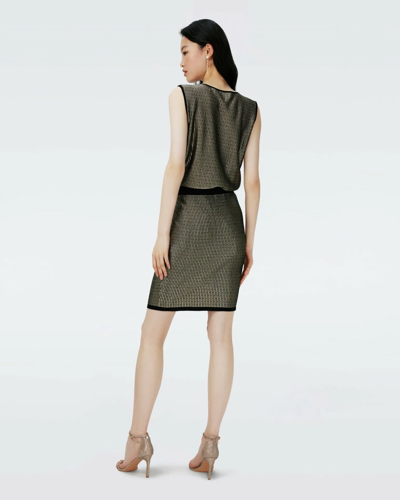 Richie Metallic Knit Jacquard Dress