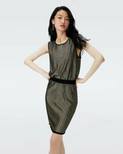 Richie Metallic Knit Jacquard Dress